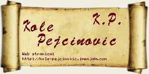 Kole Pejčinović vizit kartica